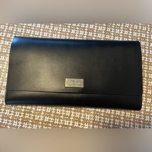 Kate Spade Arbour Hill Black Smooth  Pim Leather Wallet EUC